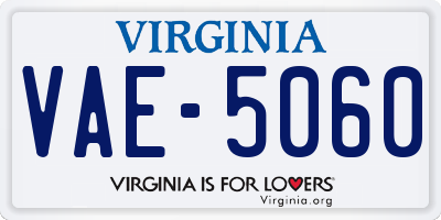 VA license plate VAE5060