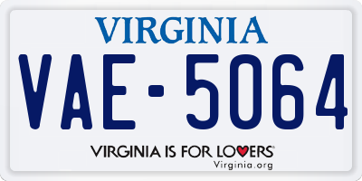 VA license plate VAE5064