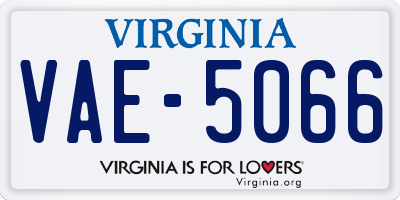 VA license plate VAE5066