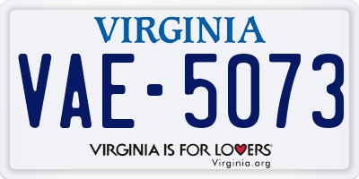 VA license plate VAE5073