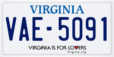 VA license plate VAE5091