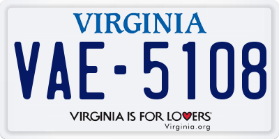 VA license plate VAE5108