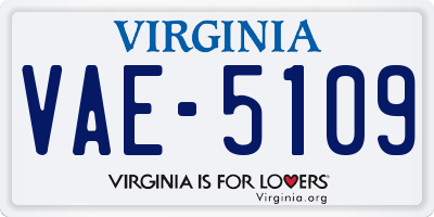 VA license plate VAE5109