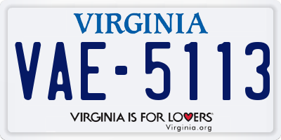 VA license plate VAE5113