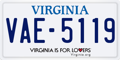 VA license plate VAE5119