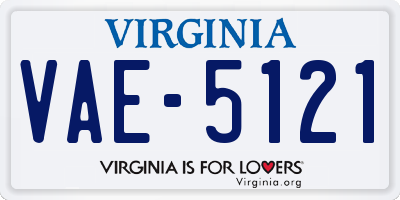 VA license plate VAE5121