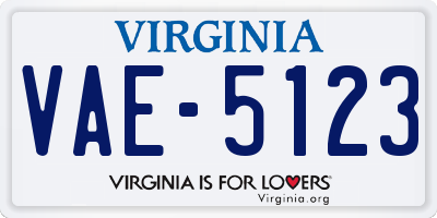 VA license plate VAE5123