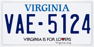 VA license plate VAE5124