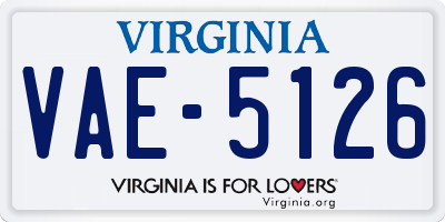 VA license plate VAE5126