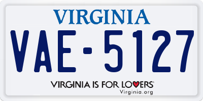 VA license plate VAE5127