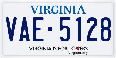 VA license plate VAE5128