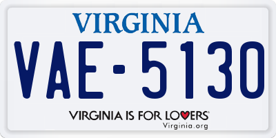 VA license plate VAE5130