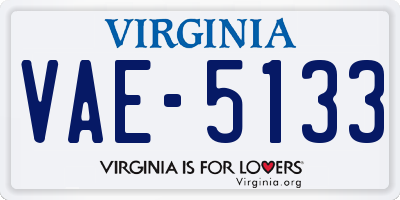 VA license plate VAE5133