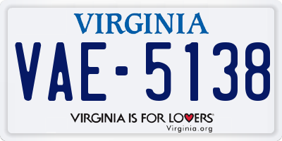 VA license plate VAE5138
