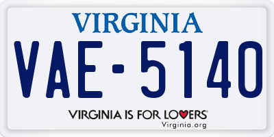 VA license plate VAE5140
