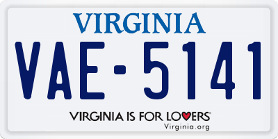 VA license plate VAE5141