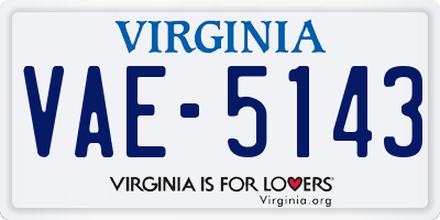 VA license plate VAE5143