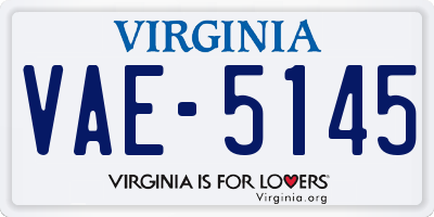 VA license plate VAE5145