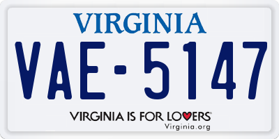 VA license plate VAE5147