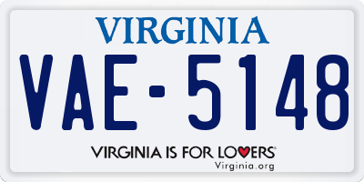 VA license plate VAE5148