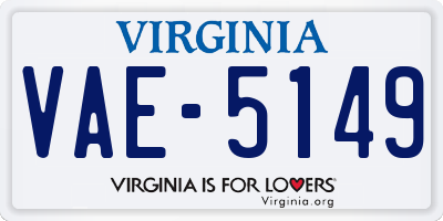 VA license plate VAE5149