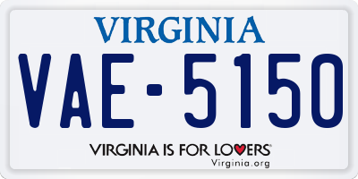 VA license plate VAE5150