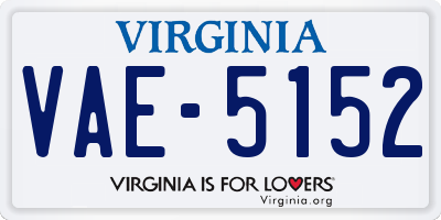 VA license plate VAE5152
