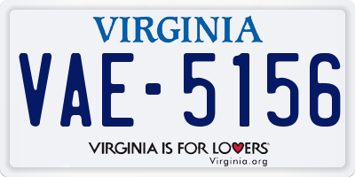 VA license plate VAE5156