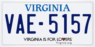 VA license plate VAE5157