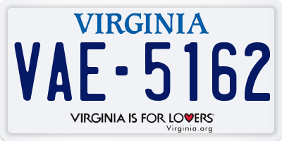 VA license plate VAE5162