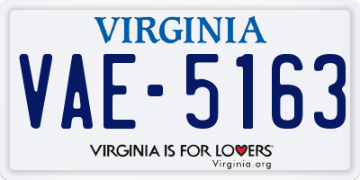 VA license plate VAE5163