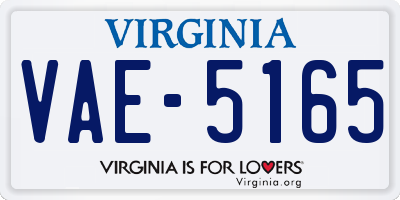 VA license plate VAE5165
