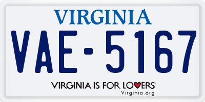 VA license plate VAE5167