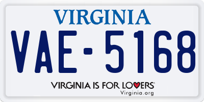 VA license plate VAE5168