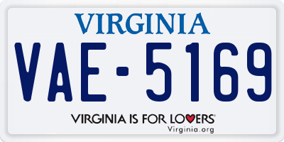 VA license plate VAE5169