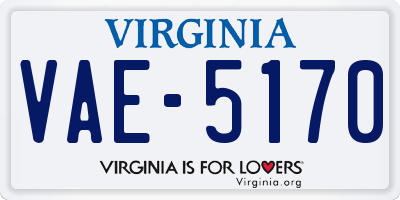 VA license plate VAE5170
