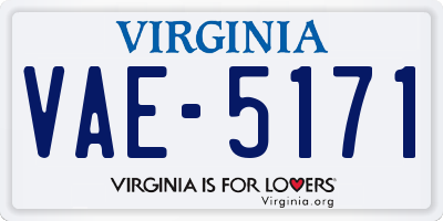 VA license plate VAE5171