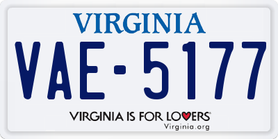 VA license plate VAE5177