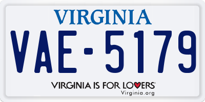 VA license plate VAE5179
