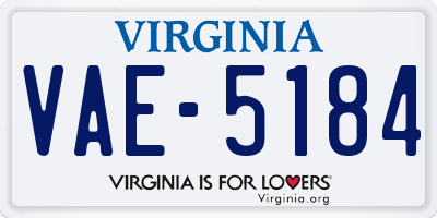 VA license plate VAE5184