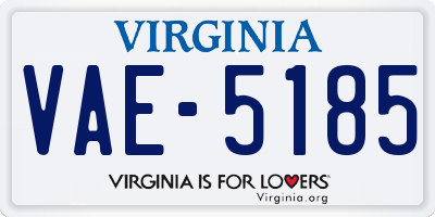 VA license plate VAE5185