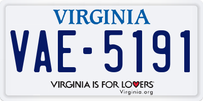 VA license plate VAE5191