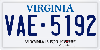 VA license plate VAE5192