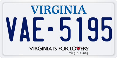 VA license plate VAE5195
