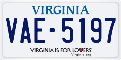 VA license plate VAE5197