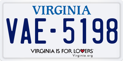 VA license plate VAE5198