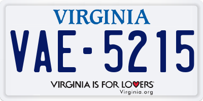 VA license plate VAE5215