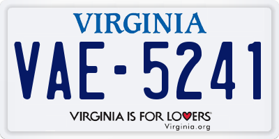 VA license plate VAE5241