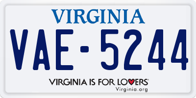 VA license plate VAE5244