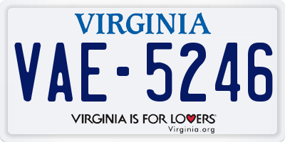 VA license plate VAE5246